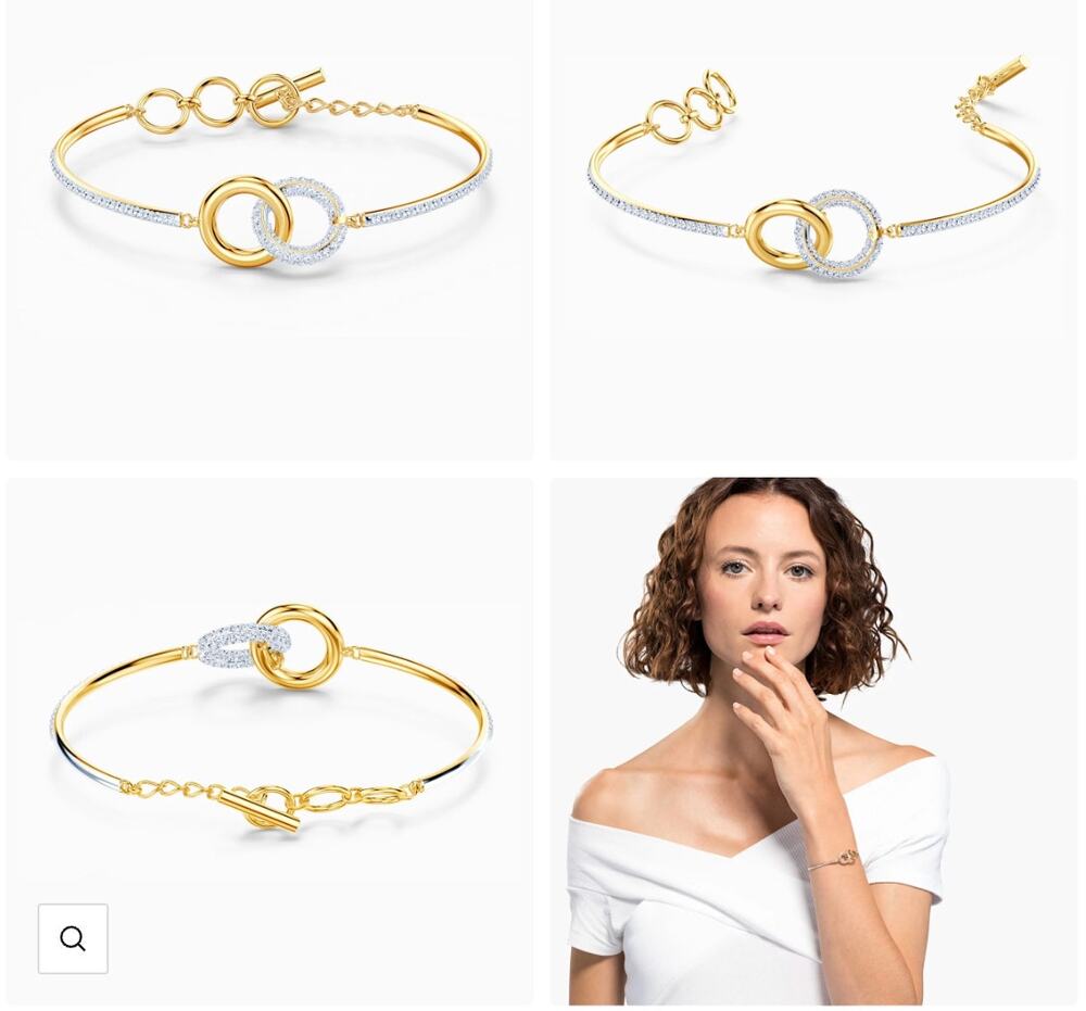 Swarovski Stone Bangle crystal Gold bracelet